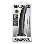 Realrock 8In Slim Dildo Wsuction Black