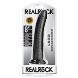 RealRock 8in Slim Dildo WSuction Black