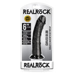 Realrock 6In Curved Dildo Wsuction Black