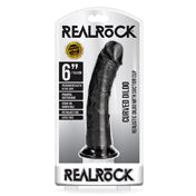 Realrock 6In Curved Dildo Wsuction Black