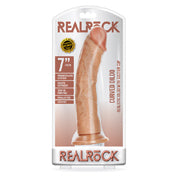 Realrock 7In Curved Dildo Wsuction Tan