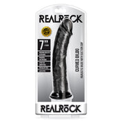 Realrock 7In Curved Dildo Wsuction Black