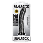 Realrock 7In Curved Dildo Wsuction Black