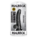 RealRock 6in Curved Dildo WBalls Black