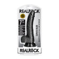 RealRock 7in Curved Dildo WBalls Black