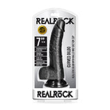 Realrock 7In Curved Dildo Wballs Black