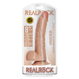 RealRock 8in Curved Dildo WBalls Tan