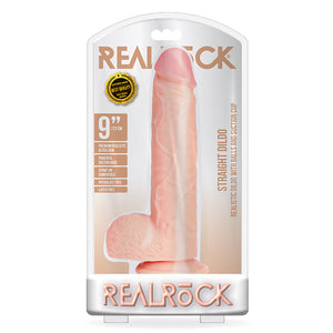 RealRock 9in Straight Dildo WBalls Bge