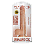 Realrock 10In Straight Dildo Wballs Tan