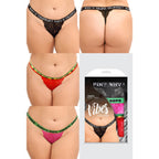 Fl Vibestrippy 3Pkthongset Blkredpnk Qs