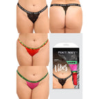 Fl Vibestrippy 3Pkthongset Blkredpnk Qs