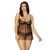 Dg Babydoll With G String Blk Os