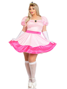 4 PC Pink Princess, includes sequin trimmed dress, pin-on broach, gloves, and crown.