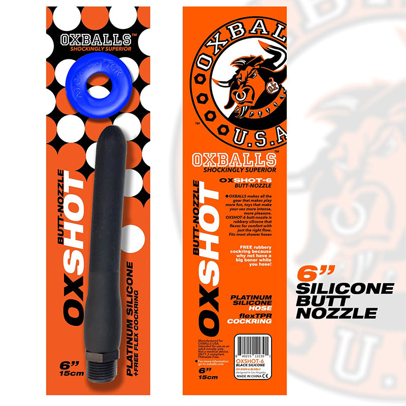 Oxballs ButNoz Show Hose Flex CR 6in Bk