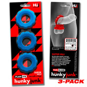 Hunkyjunk Super Huj 3Pk Cockrings Teal