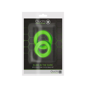 Ouch Gitd 2Pc Silicone Cockring Set Grn