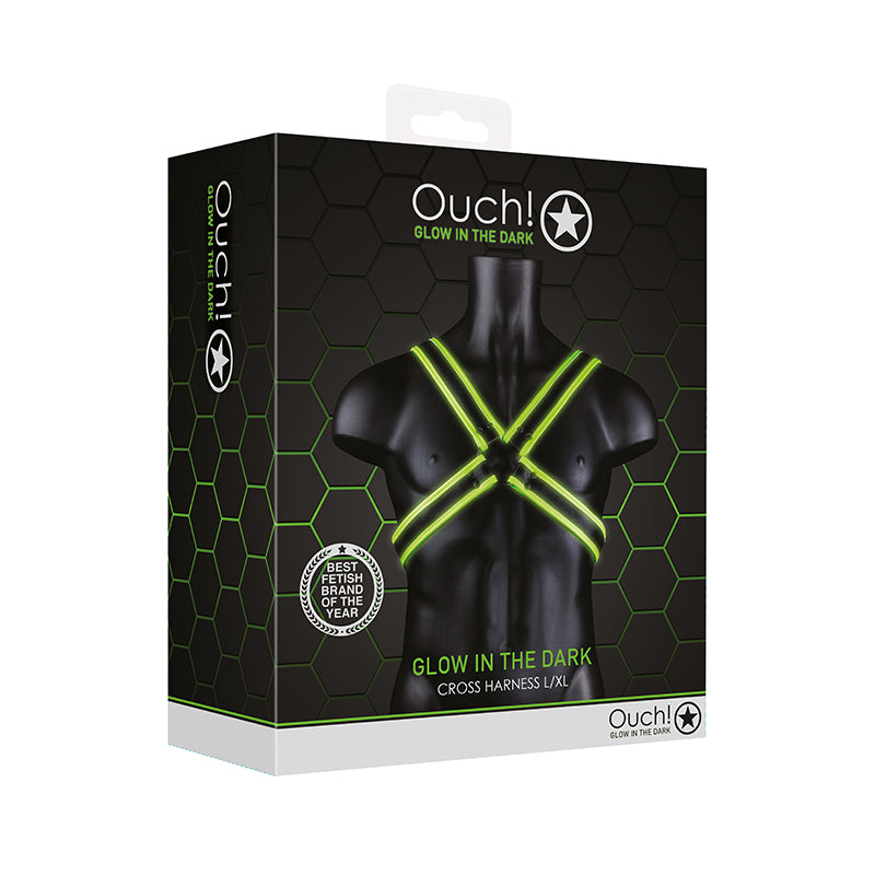 Ouch Gitd Cross Harness Neon Green Lxl