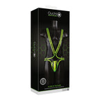 Ouch GITD FullBody Harness NeonGreen SM
