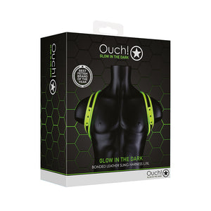 Ouch GITD Sling Harness Neon Green LXL