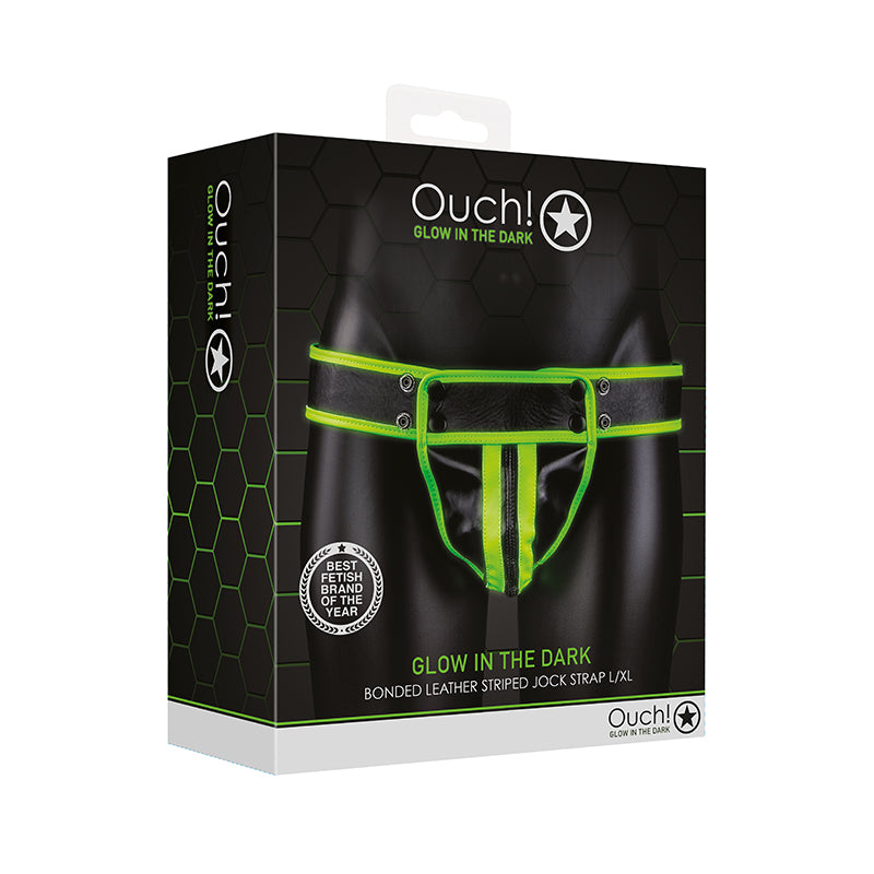 Ouch Gitd Stripedjockstrap Neongrn Lxl