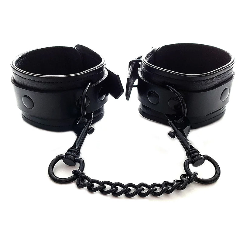 Rouge Leather Ankle Cuffs Black WAccess