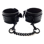 Rouge Leather Ankle Cuffs Black Waccess