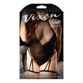 Vixen Textmeback Gartered Teddy Blk Qs