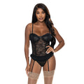 Ms Oohlalace Bustier & Panty Set Blk Lxl