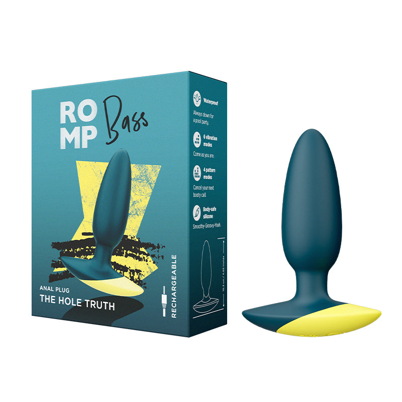 Romp Bass Vibrating Anal Plug Dark Green