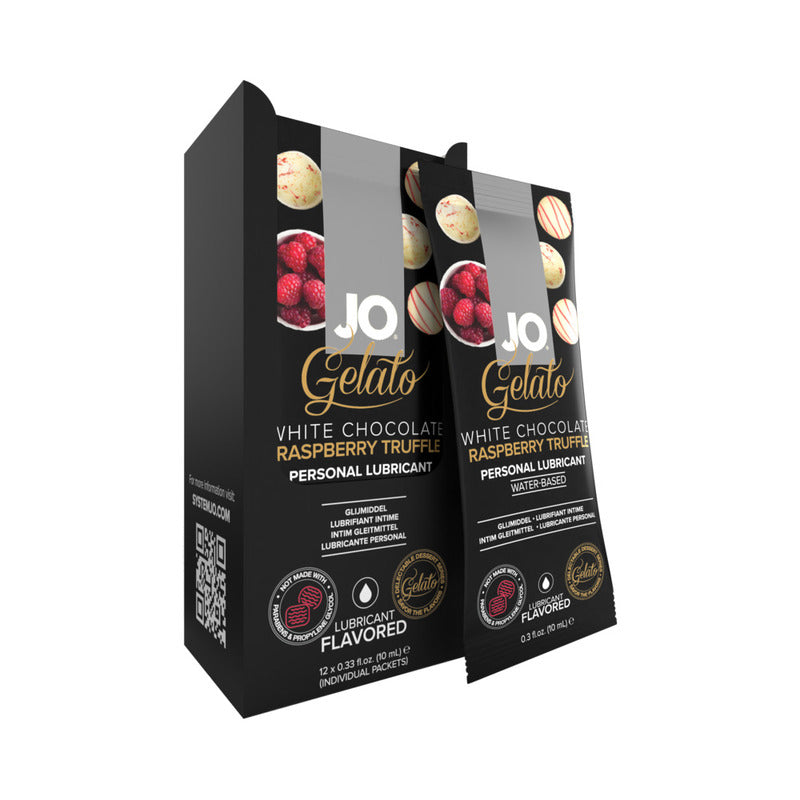JO Gelato White Choc Raspberry Foil 12pc