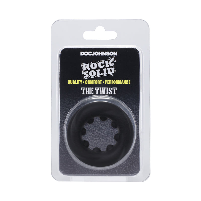 Rock Solid The Twist Silicone CRing Bk