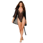 Dg Mesh Robe & Strappy Back Teddy Blk Xl