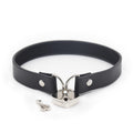 Plesur PVC Collar WHeart Lock Black