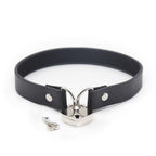 Plesur PVC Collar WHeart Lock Black