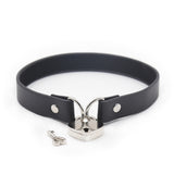 Plesur PVC Collar WHeart Lock Black