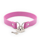 Plesur PVC Collar WHeart Lock Pink