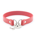 Plesur PVC Collar WHeart Lock Red