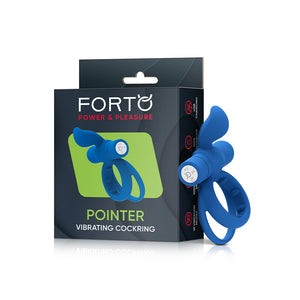 Forto Pointer Vibr Dual Cockring Blue