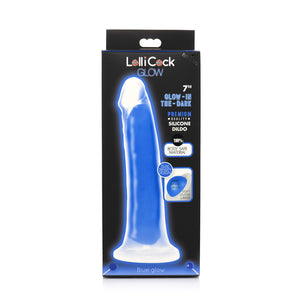 Lollicock GITD Silicone Dildo 7in Blu