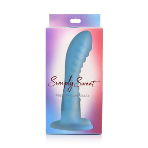 Simply Sweet Ribbed Silicon Dildo 7In Bl