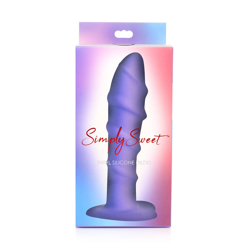 Simply Sweet Swirl Silicone Dildo 7In Pu