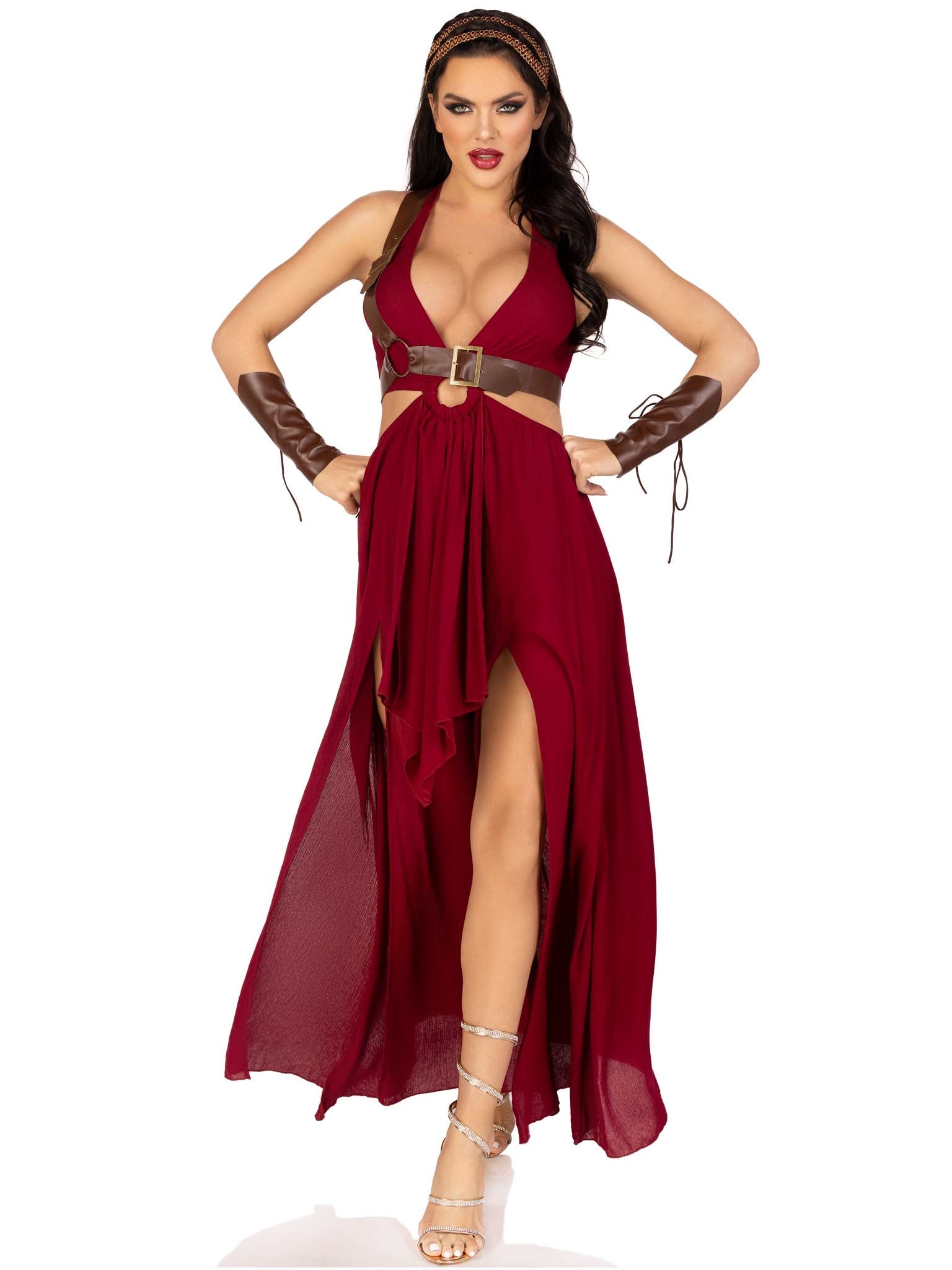 4PC.Warrior Maiden,dress,arm cuffs,shoulder harness,headpiece