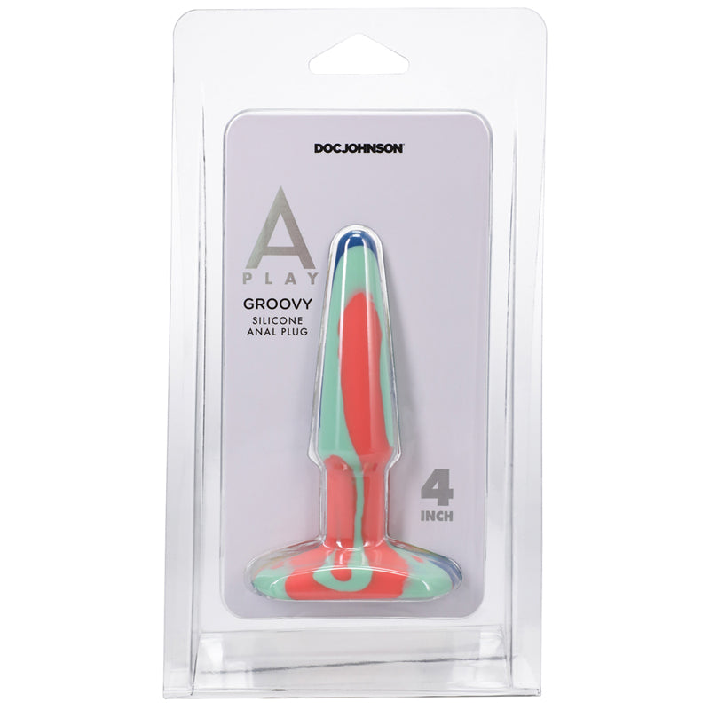 APlay Groovy Sili Anal Plug 4in Sunrise