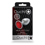 Shots Ouch Round Gem Butt Plug S Silred