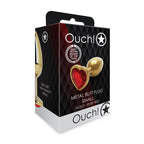 Shots Ouch Heart Gem Butt Plug S GldRed