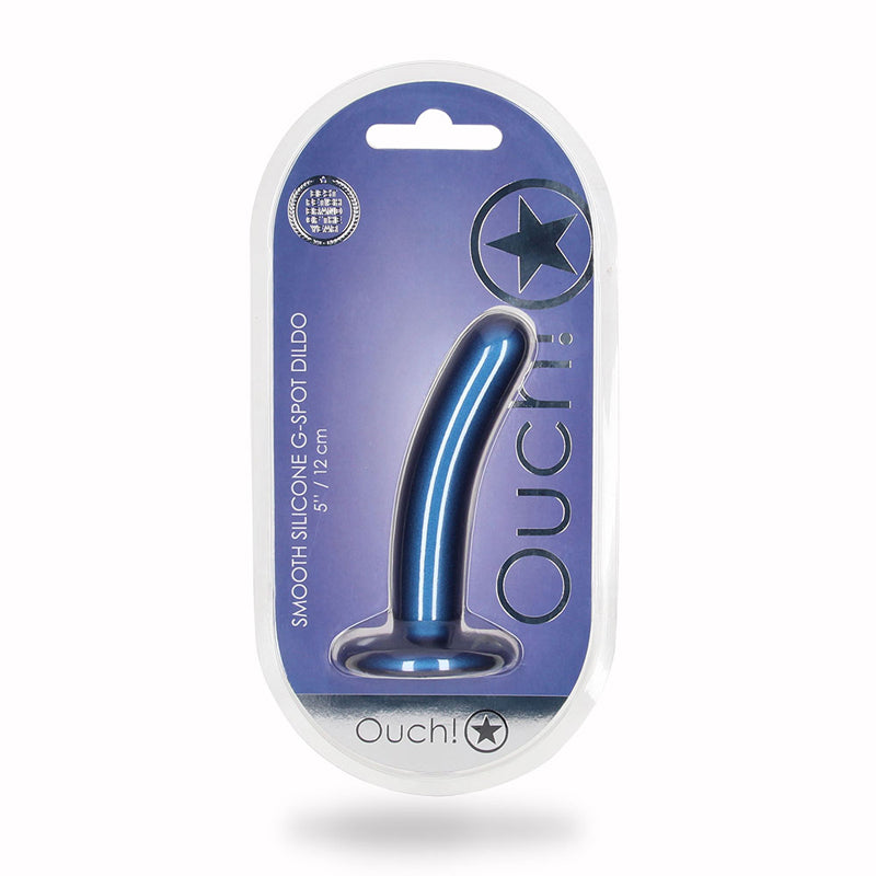 Shots Ouch Smooth Sili 5in GSpot MetBlu