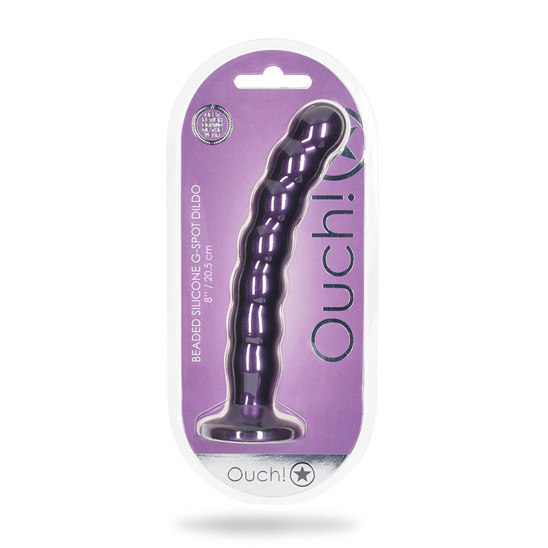 Shots Ouch Beaded Sili 8In Gspot Metpur