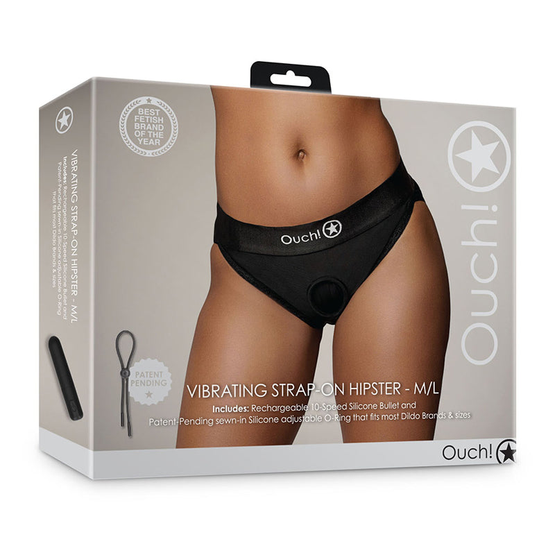 Shots Ouch Vibr Strapon Hipster ML Blk