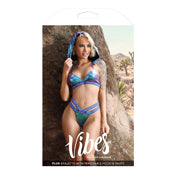 Fl Vibes Plur Holo Bralettepnty Aqua Lxl