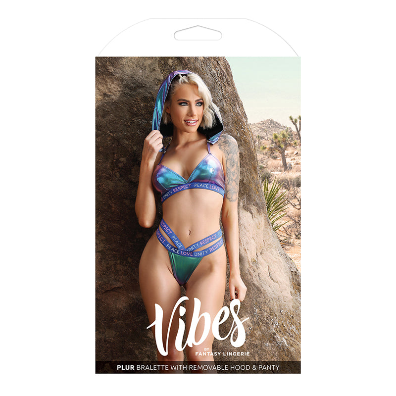 Fl Vibes Plur Holo Bralettepnty Aqua Lxl